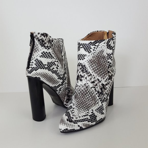 Cambridge Select Shoes - Cambridge High Heel Ankle Boot Snake Pattern 8.5